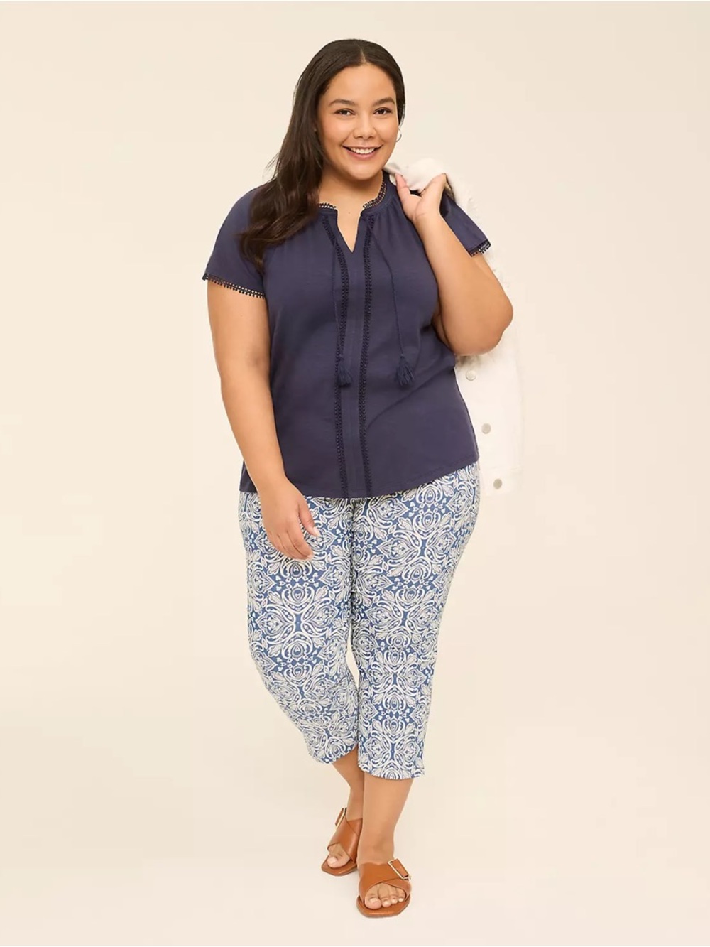 Lane Bryant Size 24 NWT Blue bandanna Printed Capris